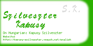 szilveszter kapusy business card